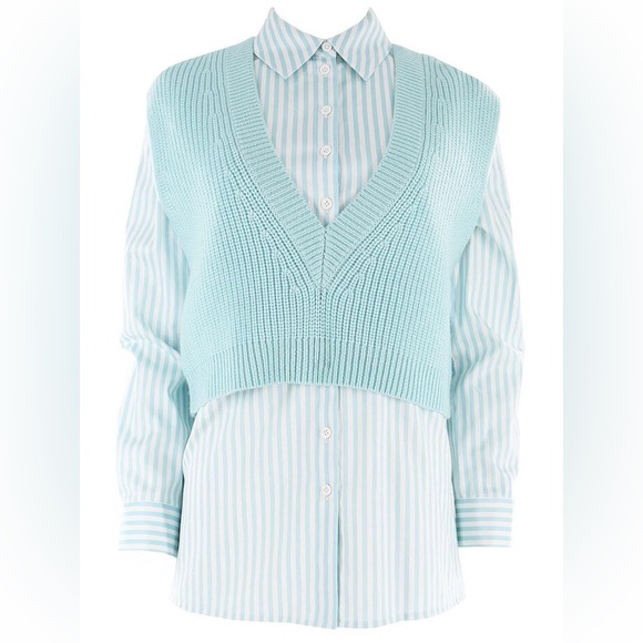 Alice + Olivia Light Blue V-Neck Sweater Vest size M NWOT. - Picture 2 of 2